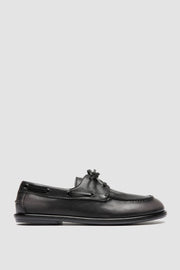 love 101 leather boat shoes black
