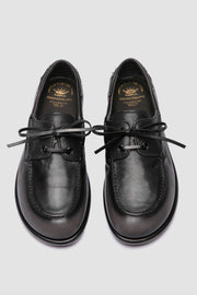 love 101 leather boat shoes black