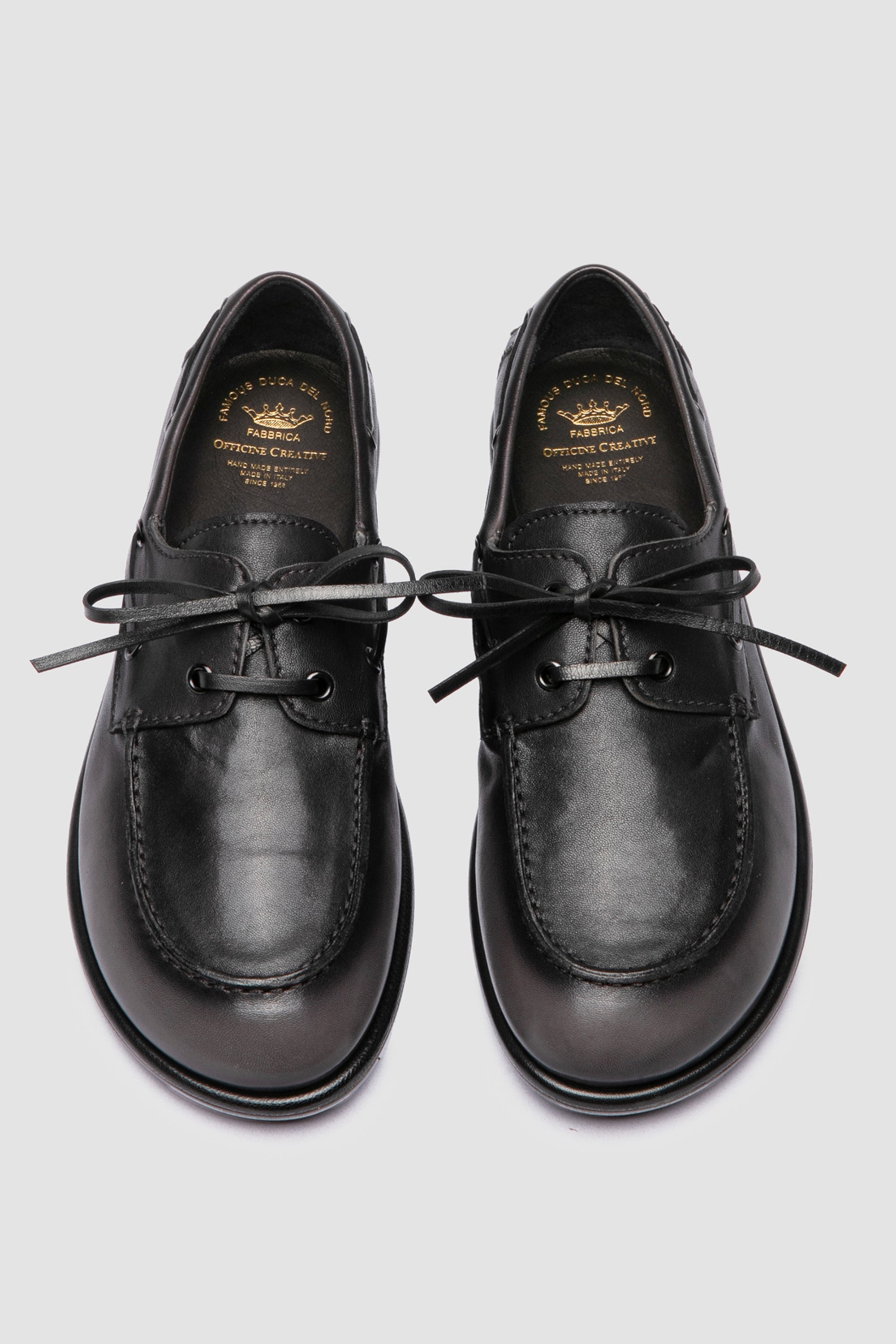 love 101 leather boat shoes black