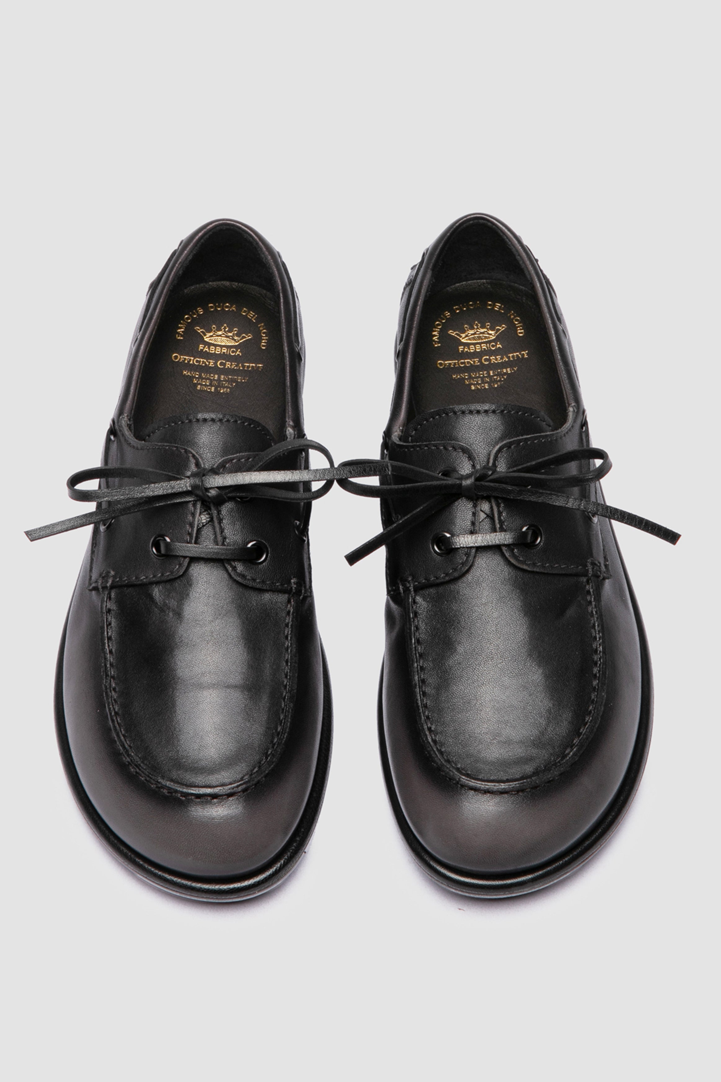 love 101 leather boat shoes black