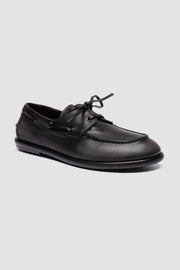 love 101 leather boat shoes black