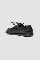 love 101 leather boat shoes black