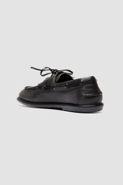 love 101 leather boat shoes black