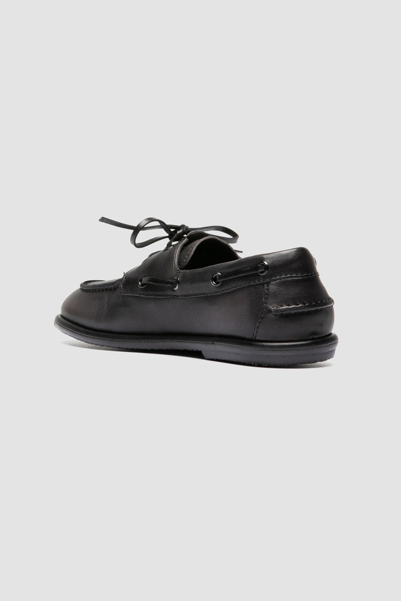 love 101 leather boat shoes grey black
