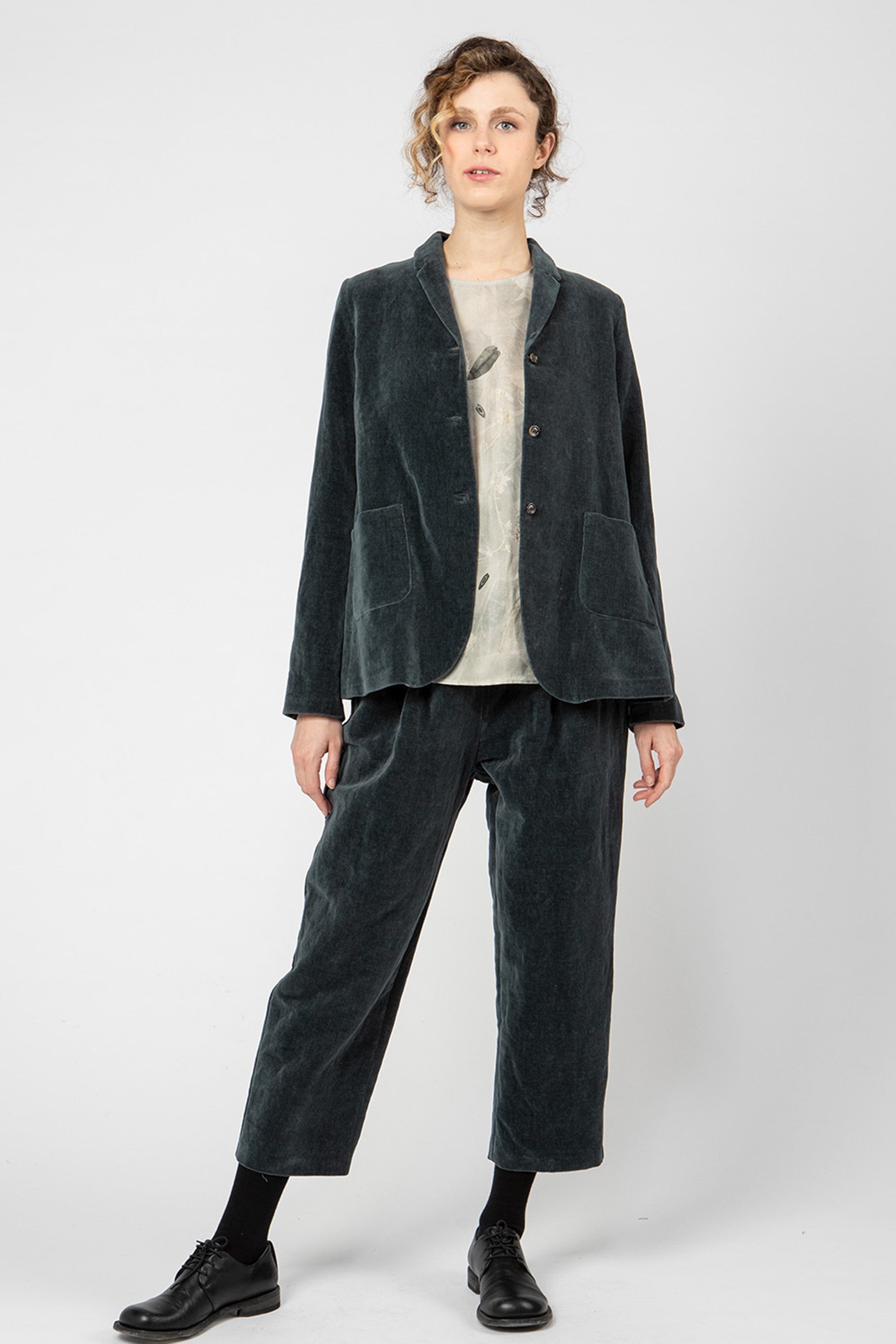 jacket velvet dark teal p1462/ts984