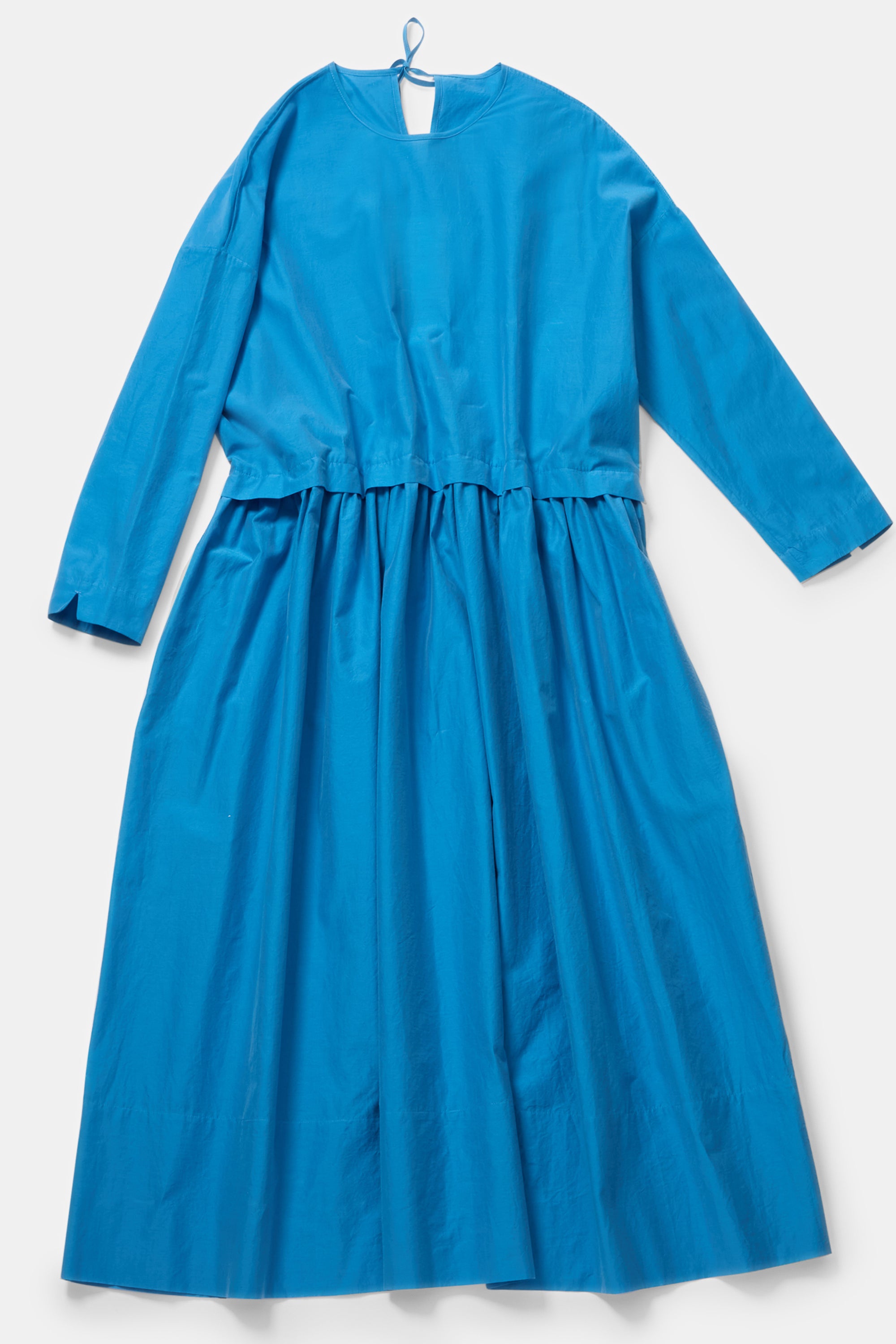 archivist dress cotton silk cornflower