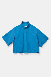 boxer shirt cotton silk cornflower