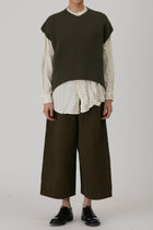 sleeveless vest wool cashmere khaki