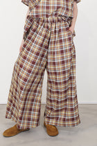 wide trousers parana check toffee