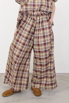 wide trousers parana check toffee