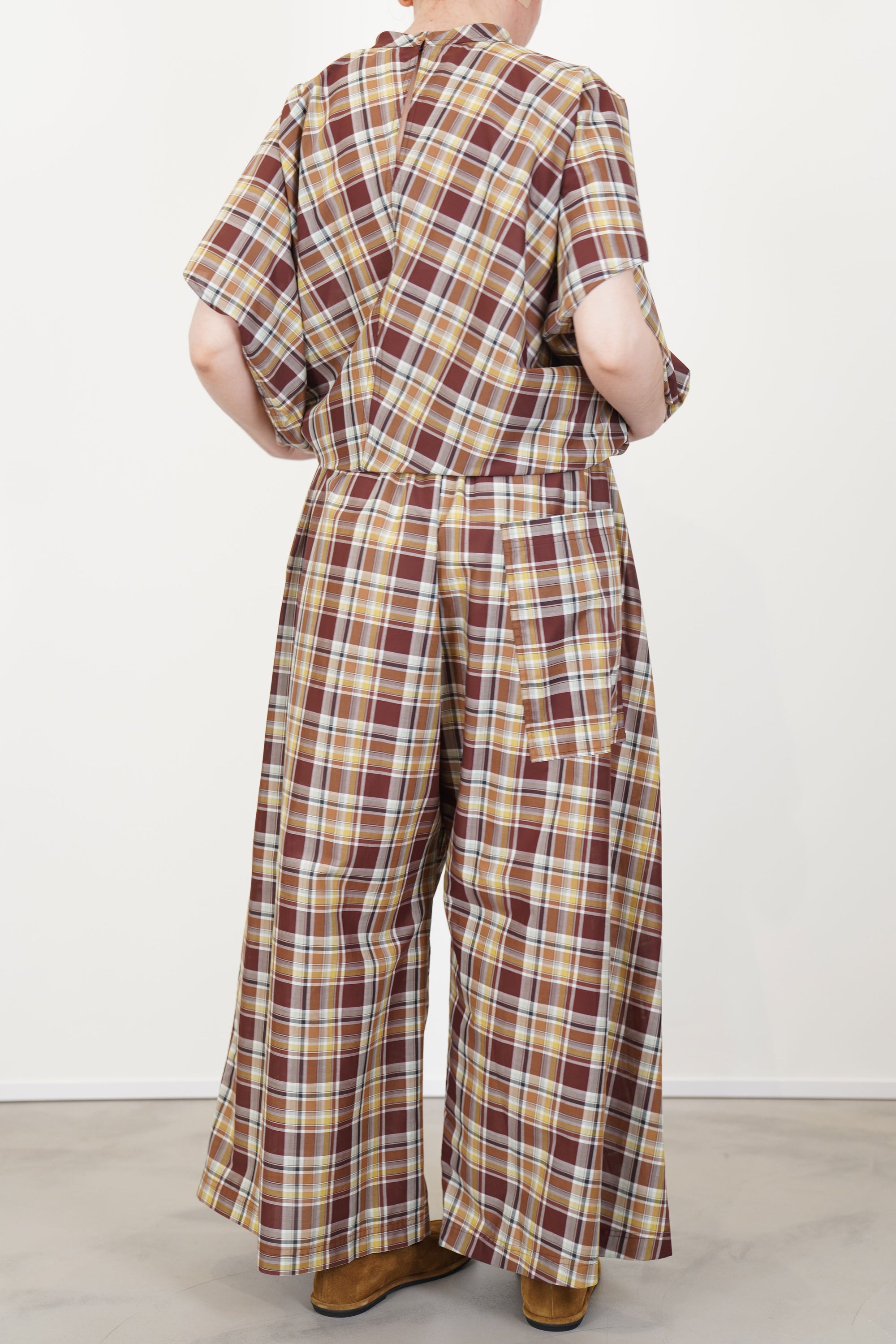 wide trousers parana check toffee