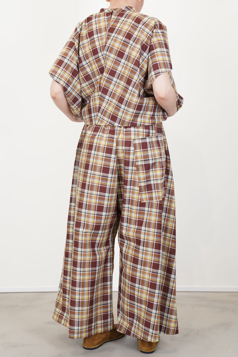 wide trousers parana check toffee