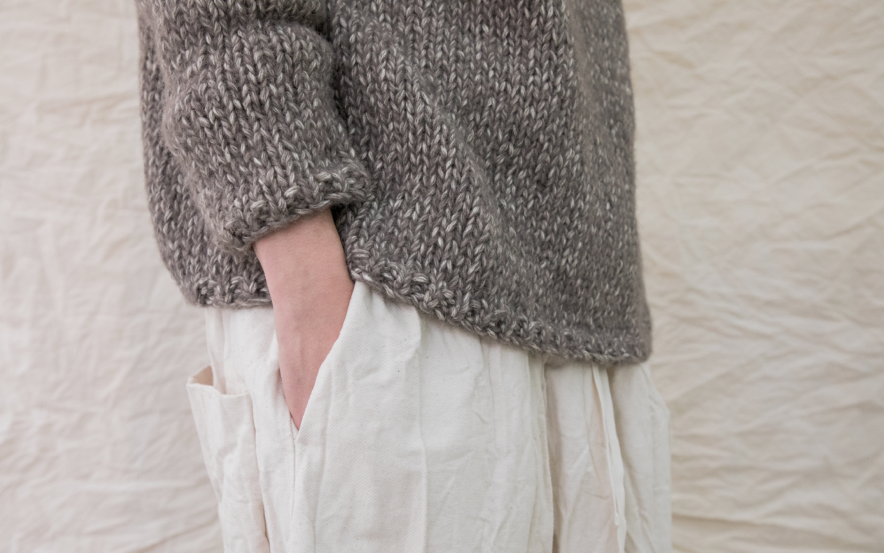 album di famiglia hand knitted dolcevita co|wp pepper expertly made from a cozy cotton-alpaca wool blend.