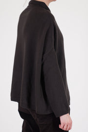 cardigan polo aperta cashmere chocolate