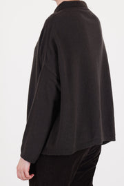 cardigan polo aperta cashmere chocolate