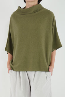 cashmere high neck over olive