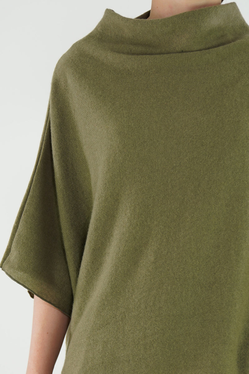 cashmere high neck over olive