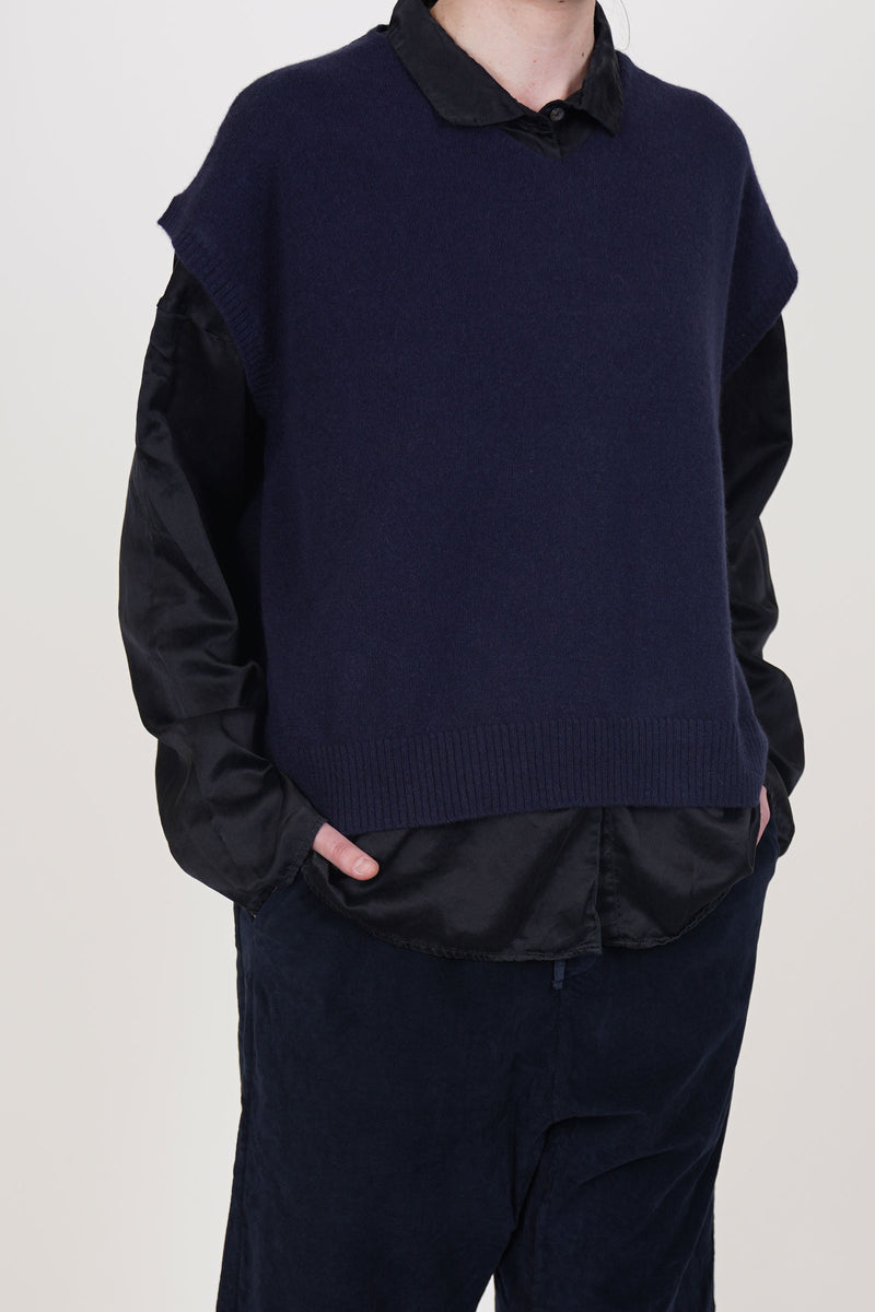 cashmere sleeveless vest ink