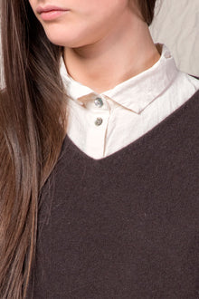 cashmere sleeveless vest chocolate