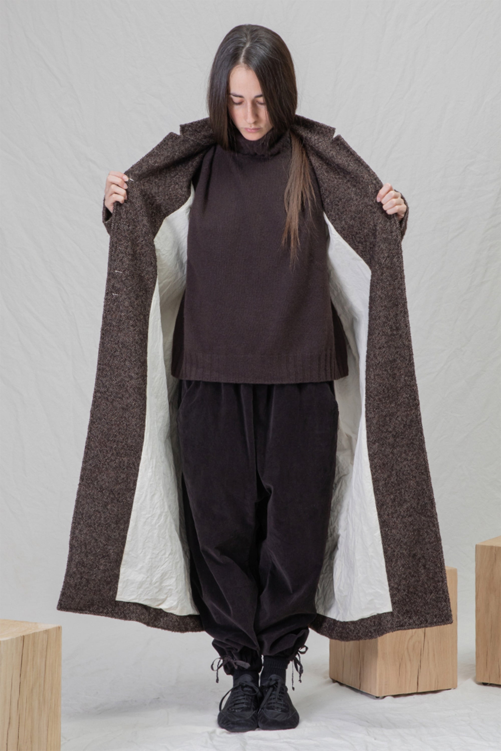 egg coat wn brown