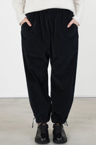 elasticated ankle trousers v black