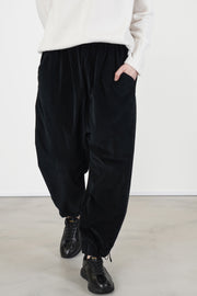 elasticated ankle trousers v black