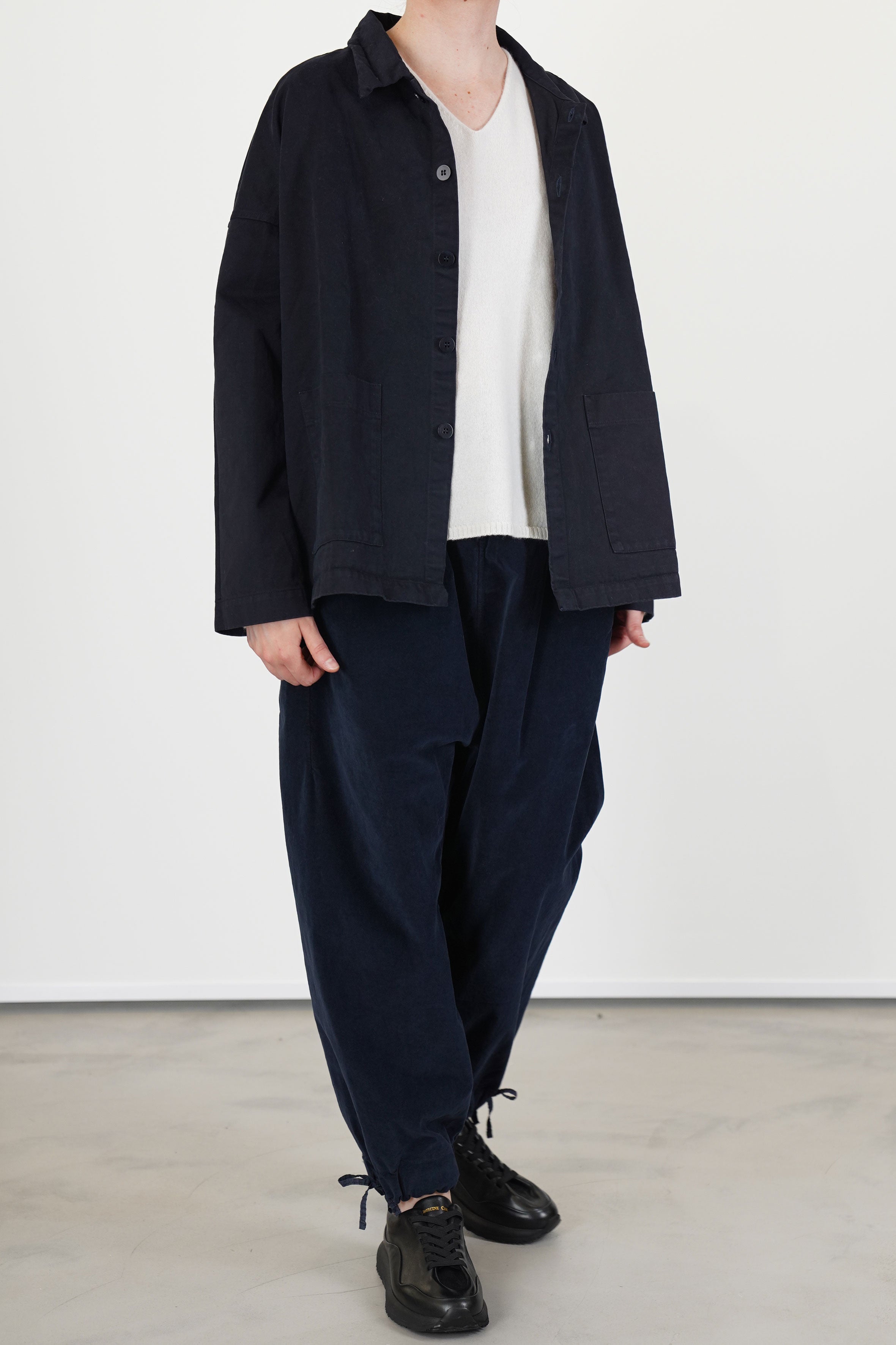 elasticated ankle trousers v navy