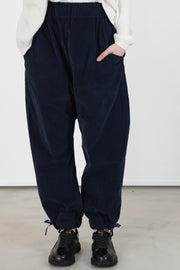 elasticated ankle trousers v navy