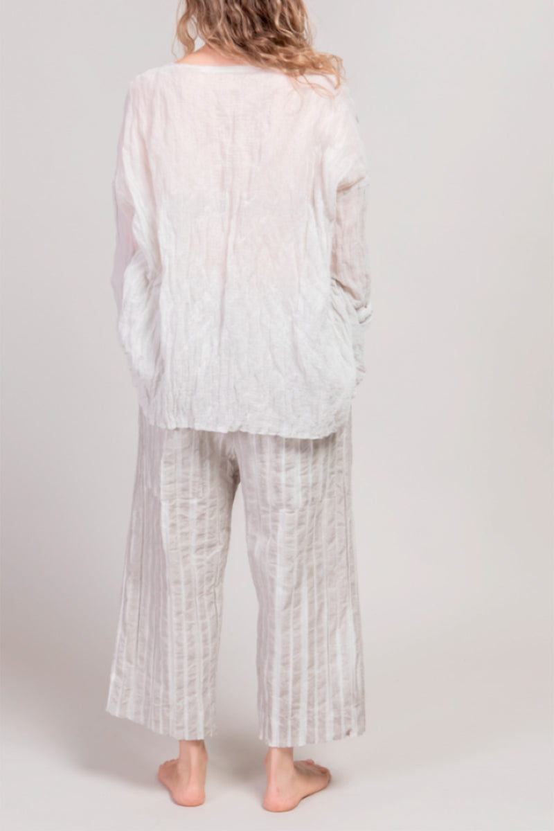 faded wide & short trousers pebble