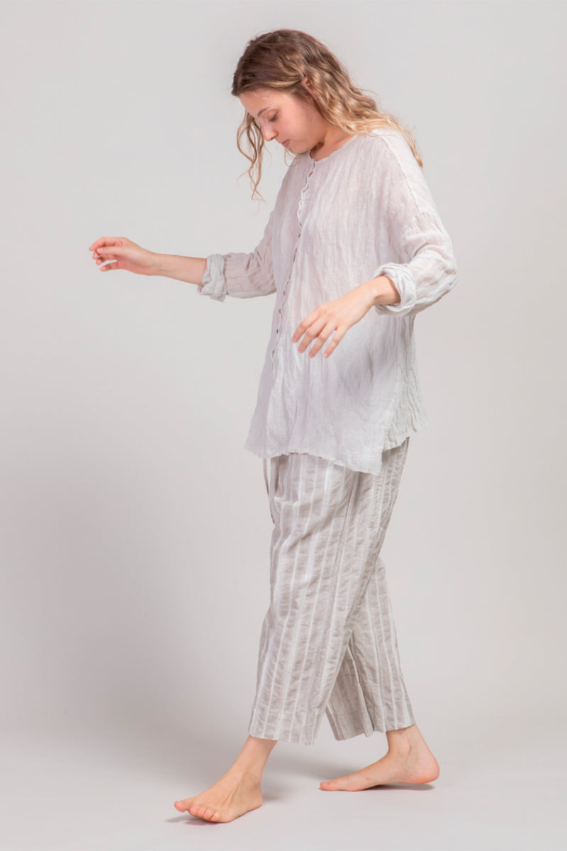 faded wide & short trousers pebble