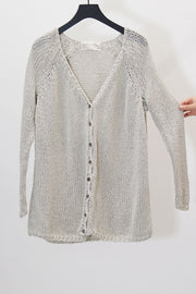 hand knitted cardigan silk milk