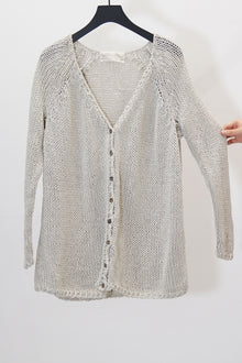 hand knitted cardigan silk milk