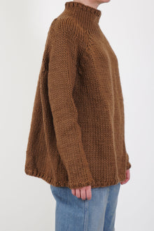 hand knitted dolcevita wool rust