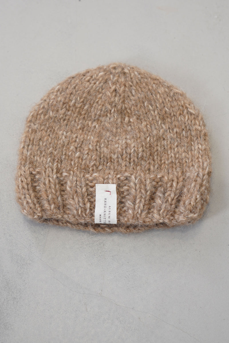hand knitted eco hat alpaca cotton sugar