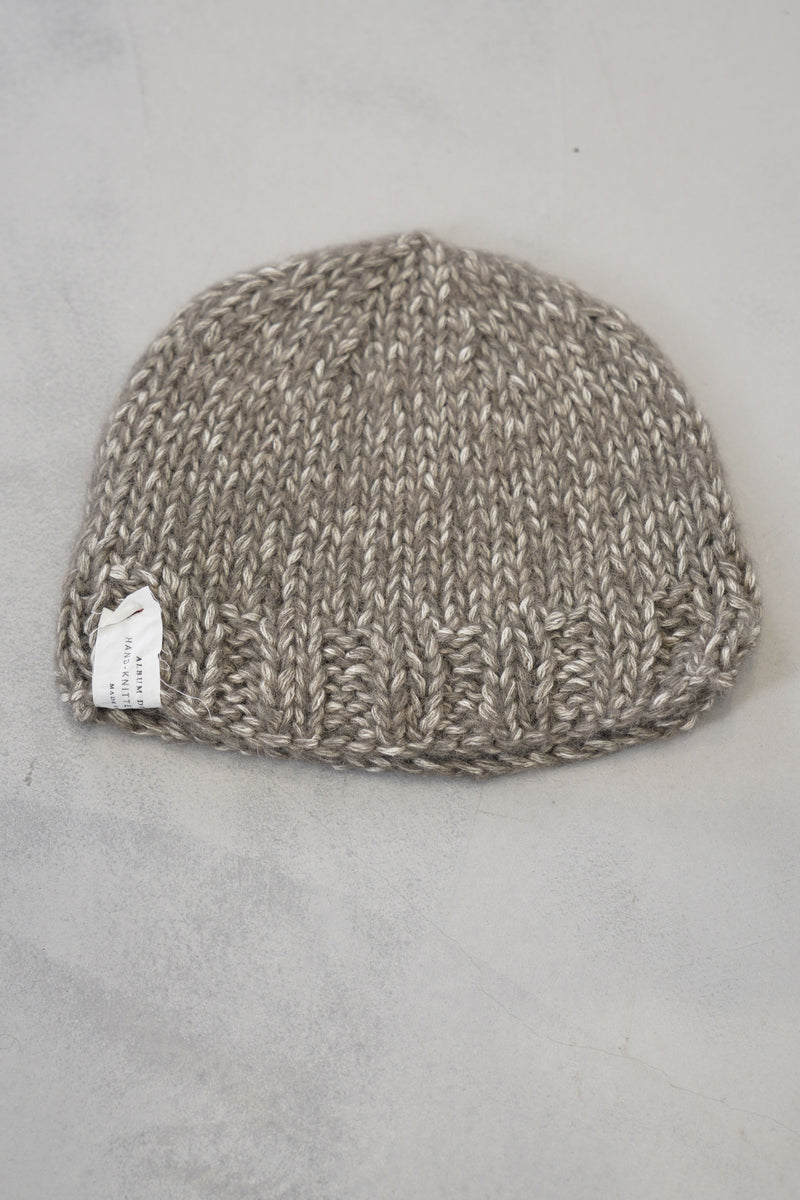 hand knitted hat cotton alpaca pepper