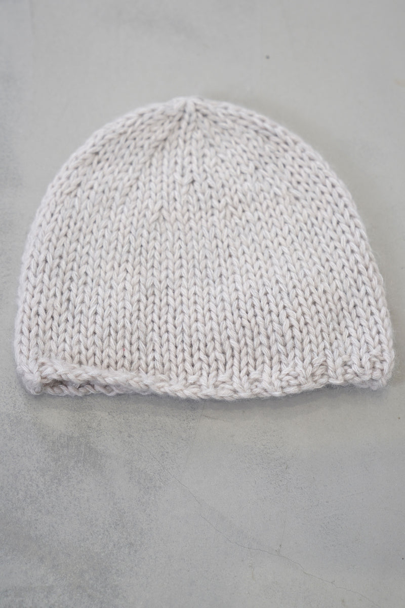 hand knitted hat oatmeal