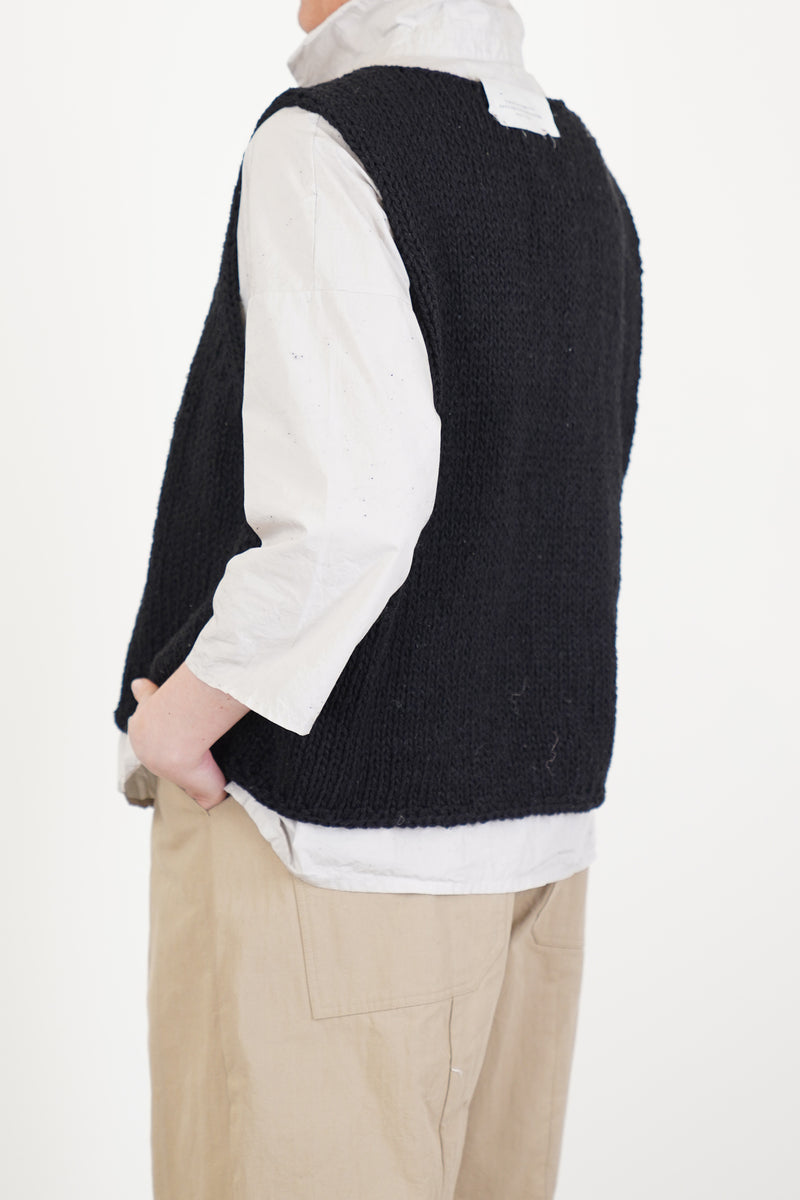 hk bourrette silk vest black