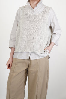 hk bourrette silk vest off-white