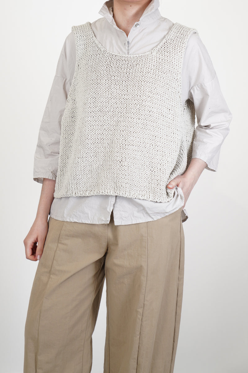 hk bourrette silk vest off-white