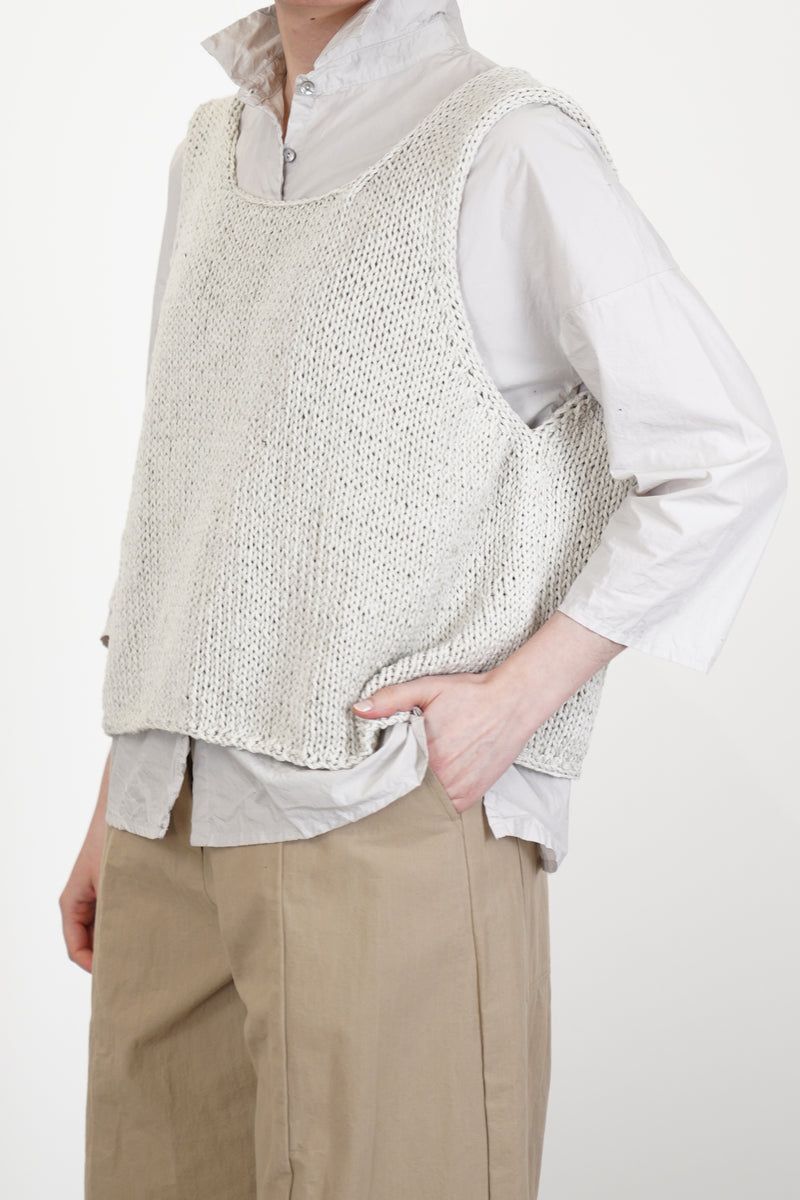 hk bourrette silk vest off-white