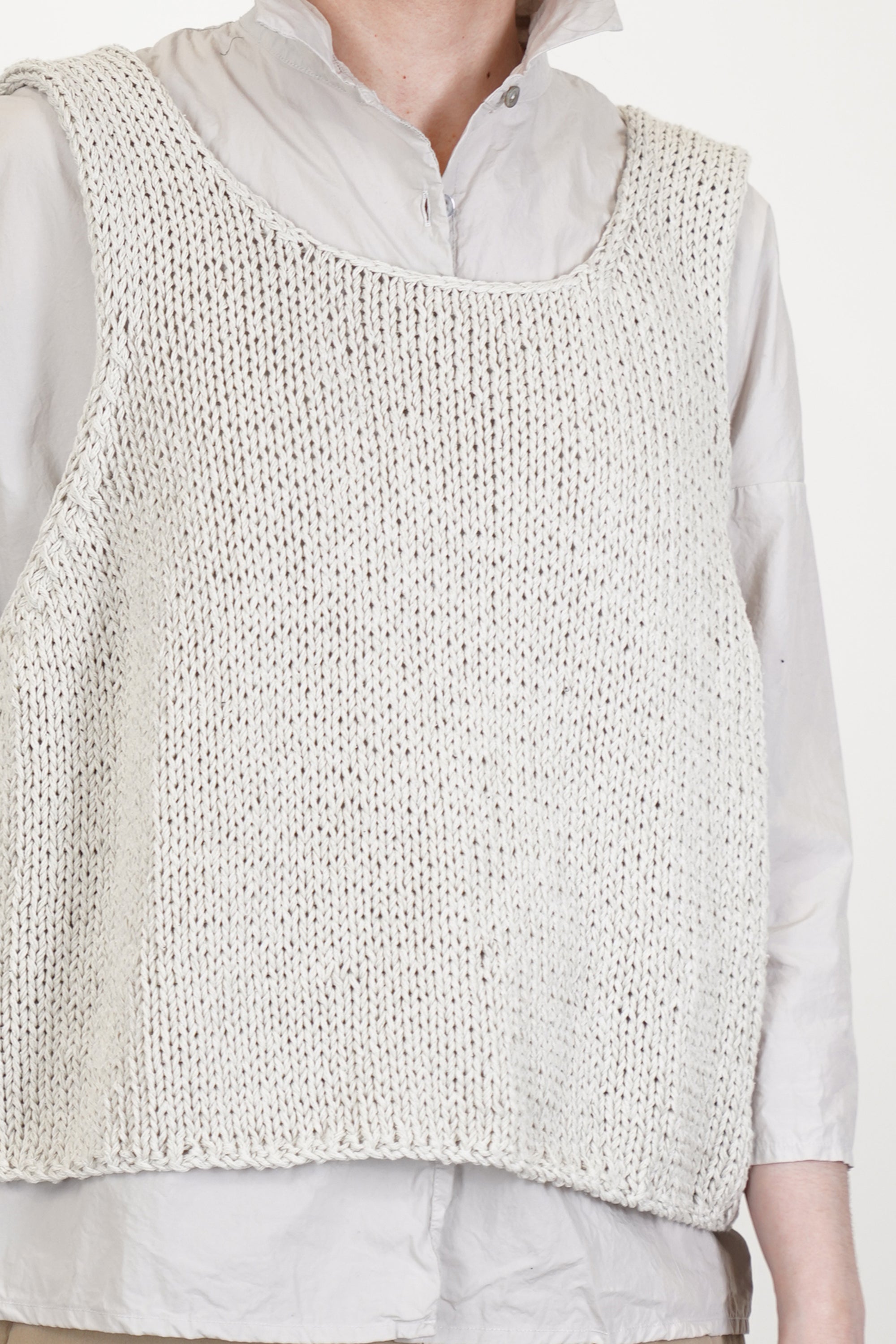 hk bourrette silk vest off-white