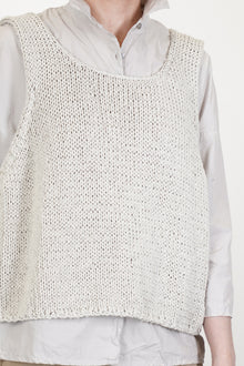 hk bourrette silk vest off-white