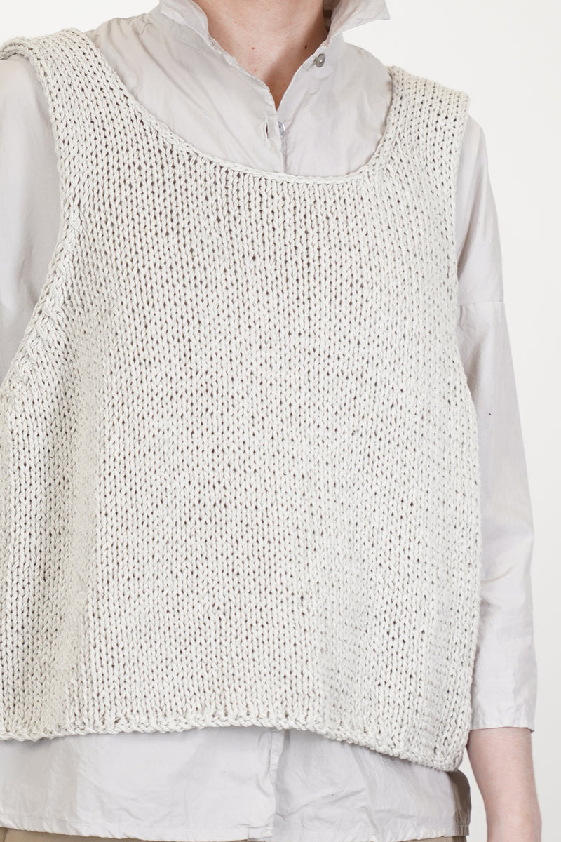 hk bourrette silk vest off-white