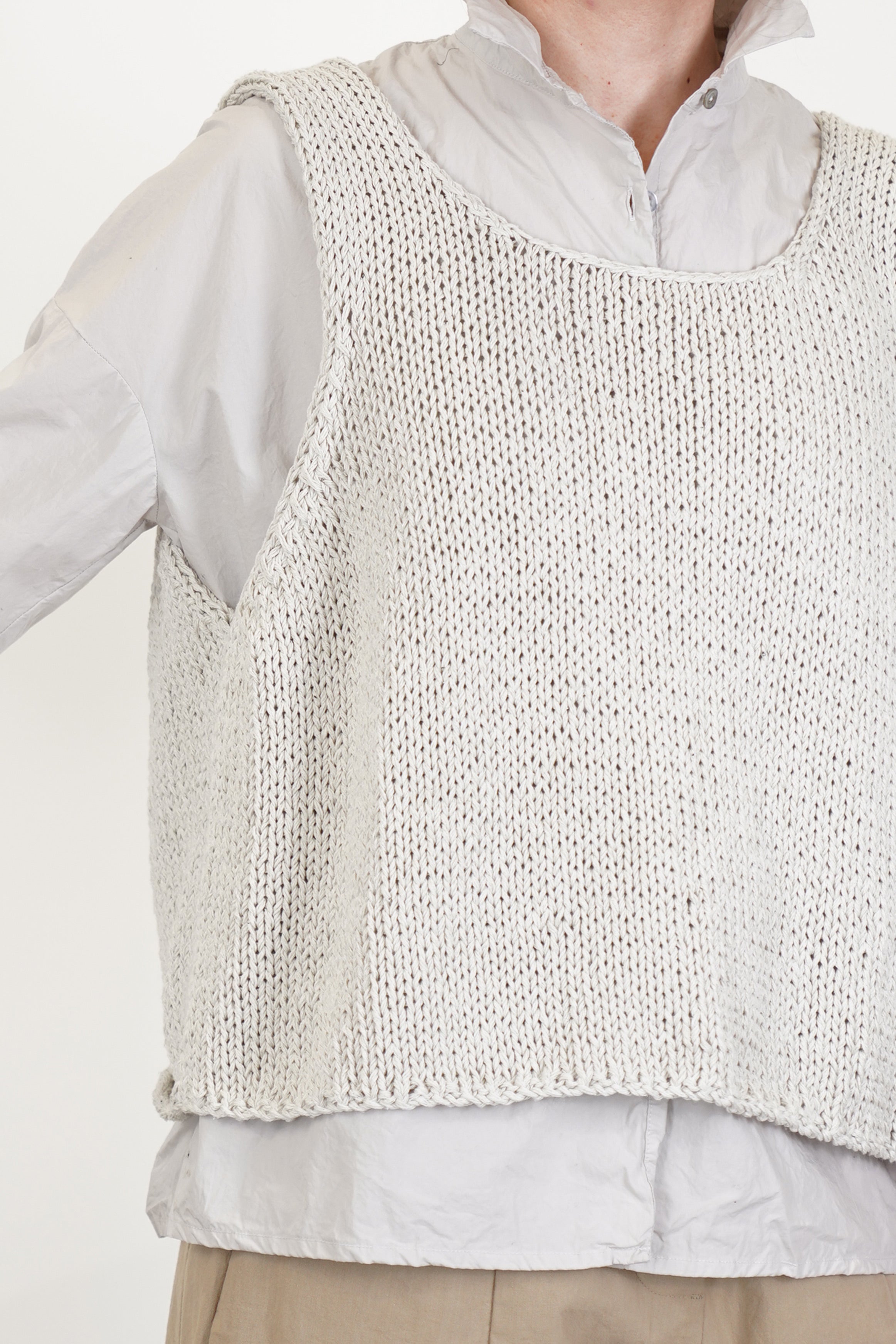 hk bourrette silk vest off-white