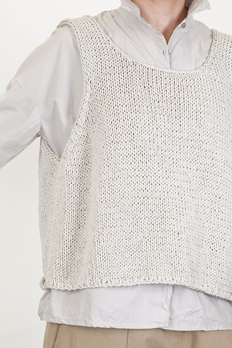 hk bourrette silk vest off-white