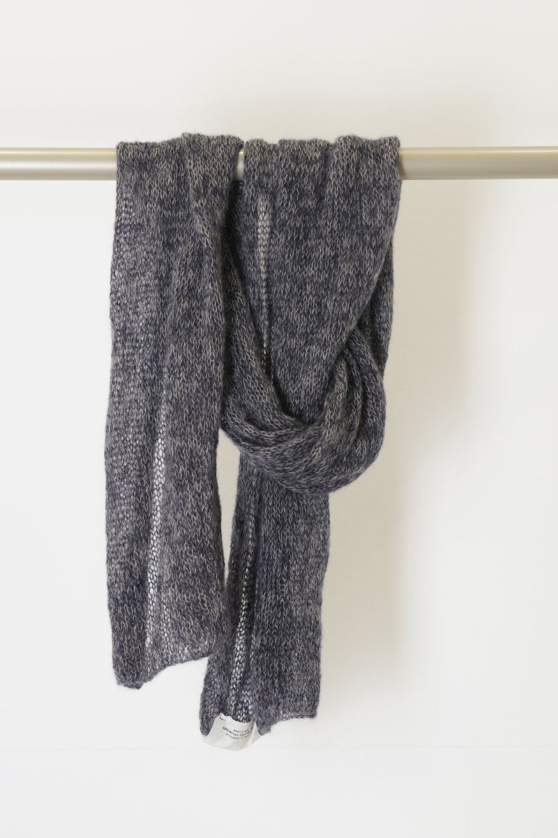 hk scarf plume chine mohair silk navy