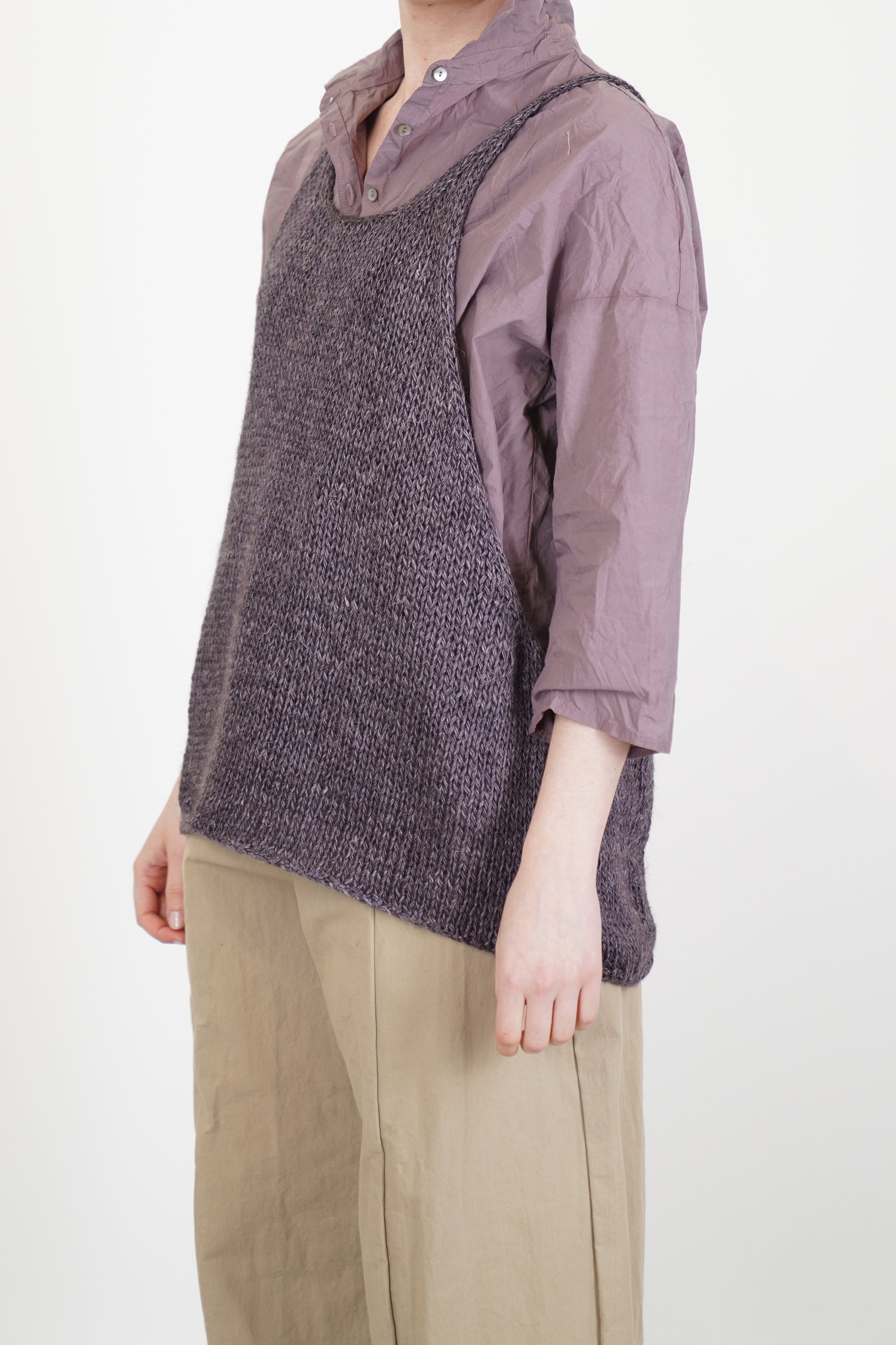 hk vest silk linen grape