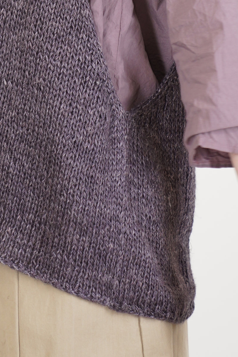 hk vest silk linen grape