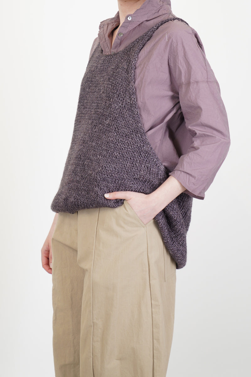 hk vest silk linen grape