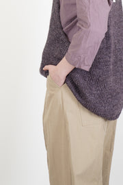 hk vest silk linen grape